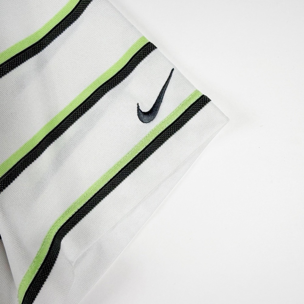 Nike Golf Mickey Mouse White Dri Fit Striped Polo Shirt Large - Picture 4 of 6
